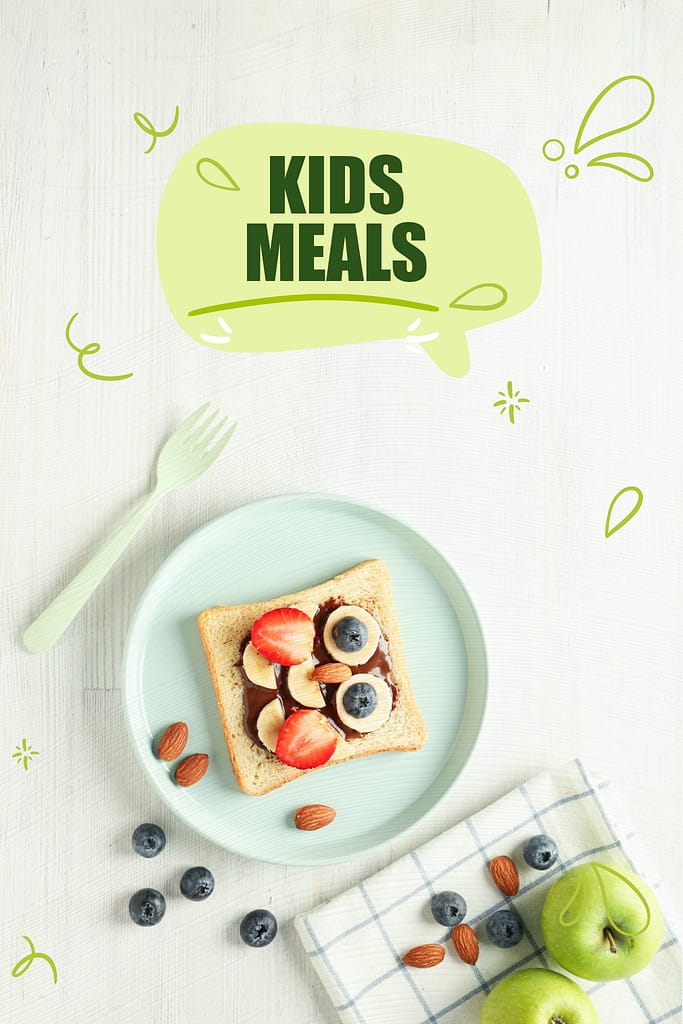 Kids meal served at Orchid Tree Wellness Retreat with healthy and colorful dishes
